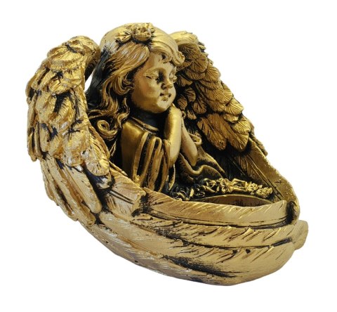 ZŁOTA FIGURKA ANIOŁ NA TEALIGHTY DEKORACJA ANIOŁEK 11x14x12 ZŁOTA FIGURKA ANIOŁ NA TEALIGHTY DEKORACJA ANIOŁEK 11x14x12