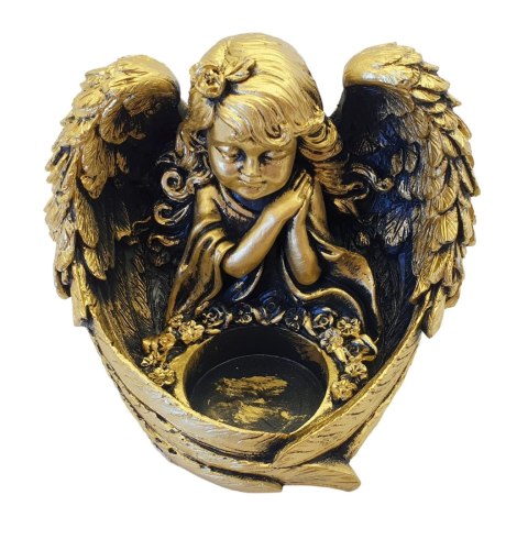 ZŁOTA FIGURKA ANIOŁ NA TEALIGHTY DEKORACJA ANIOŁEK 11x14x12 ZŁOTA FIGURKA ANIOŁ NA TEALIGHTY DEKORACJA ANIOŁEK 11x14x12