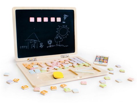 Tablica edukacyjna magnetyczna laptop litery cyfry ECOTOYS Tablica edukacyjna magnetyczna laptop litery cyfry ECOTOYS