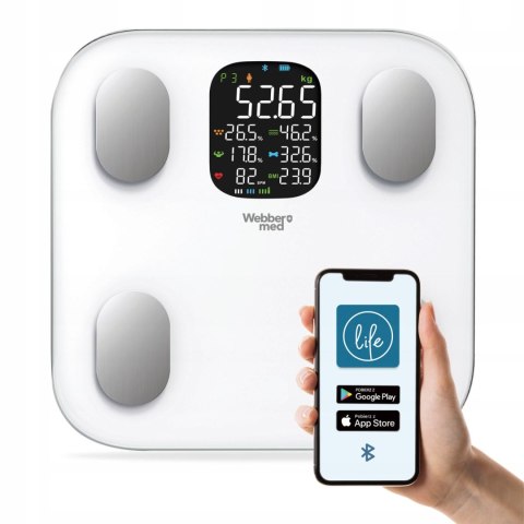Waga Łazienkowa Analityczna 15 Parametrów Apple Health, Google Fit,
