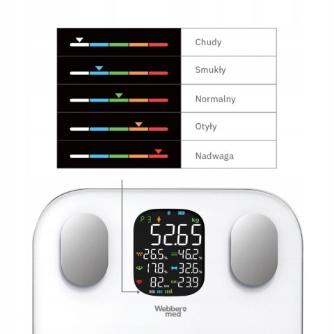 Waga Łazienkowa Analityczna 15 Parametrów Apple Health, Google Fit,