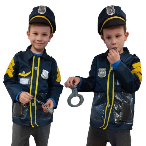 Kostium strój karnawałowy przebranie policjant kajdanki zestaw 3-8 lat Kostium strój karnawałowy przebranie policjant kajdanki zestaw 3-8 lat