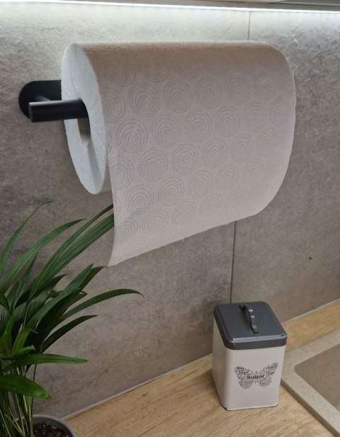 Uchwyt wieszak na ręcznik papier toaletowy czarny Uchwyt wieszak na ręcznik papier toaletowy czarny