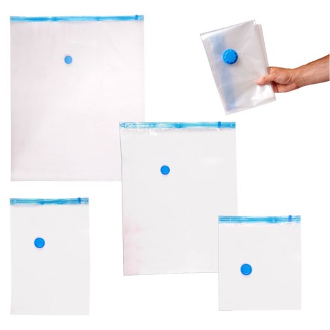 Worki próżniowe na ubrania 8 sztuk 4 rozmiary 35x40cm, 40x60cm, 60x80cm, 80x100cm Worki próżniowe na ubrania 8 sztuk 4 rozmiary 35x40cm, 40x60cm, 60x80cm, 80x100cm