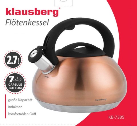 CZAJNIK Z GWIZDKIEM KLAUSBERG 2,7L KB-7385 COPPER CZAJNIK Z GWIZDKIEM KLAUSBERG 2,7L KB-7385 COPPER