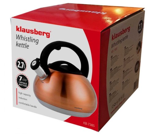 CZAJNIK Z GWIZDKIEM KLAUSBERG 2,7L KB-7385 COPPER CZAJNIK Z GWIZDKIEM KLAUSBERG 2,7L KB-7385 COPPER