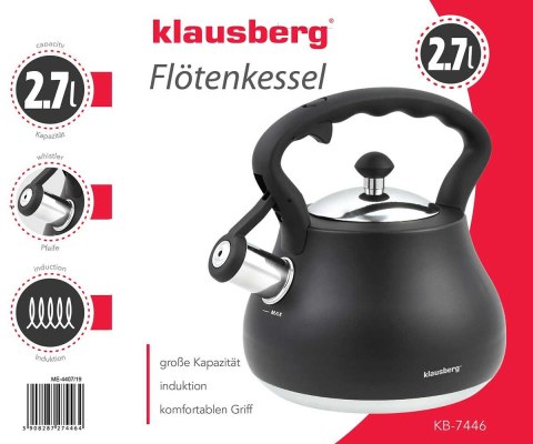 CZAJNIK Z GWIZDKIEM KLAUSBERG 2,7L KB-7446 CZAJNIK Z GWIZDKIEM KLAUSBERG 2,7L KB-7446