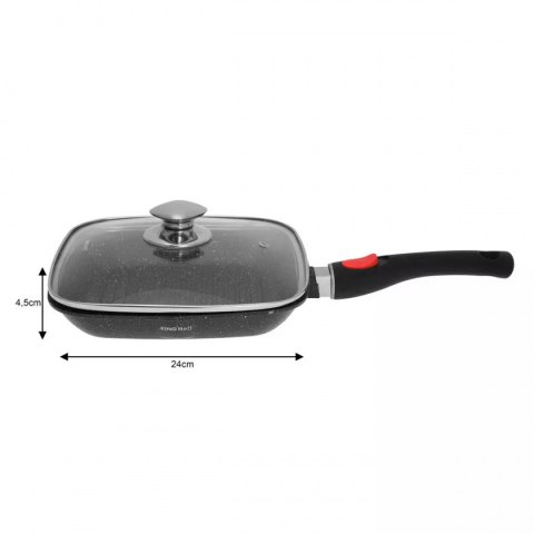 GRILLOWA PATELNIA GRANITOWA 24cm KINGHOFF KH-1510 ODPINANY UCHWYT GRILLOWA PATELNIA GRANITOWA 24cm KINGHOFF KH-1510 ODPINANY UCHWYT