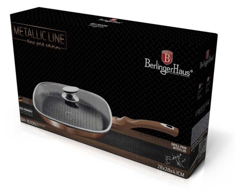 PATELNIA GRANITOWA GRILLOWA 28 cm BERLINGER HAUS ROSE GOLD BH-1610 PATELNIA GRANITOWA GRILLOWA 28 cm BERLINGER HAUS ROSE GOLD BH-1610