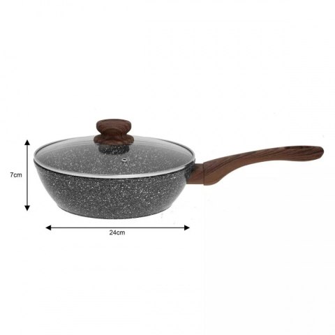 WOK GRANITOWY 24cm GRANIT WOOD KINGHOFF KH-1583 WOK GRANITOWY 24cm GRANIT WOOD KINGHOFF KH-1583