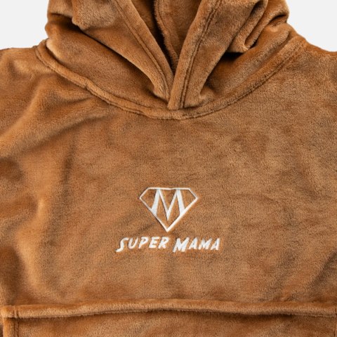 Bluzair SUPER MAMA - Bluza koc - Toffee - prezent dla mamy - dzień matki