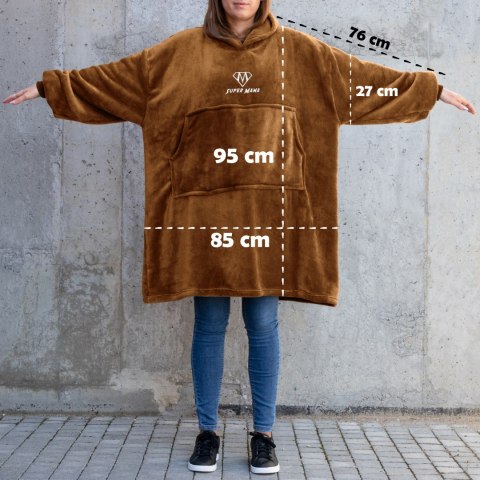 Bluzair SUPER MAMA - Bluza koc - Toffee - prezent dla mamy - dzień matki