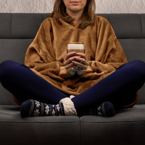 Bluzair SUPER MAMA - Bluza koc - Toffee - prezent dla mamy - dzień matki