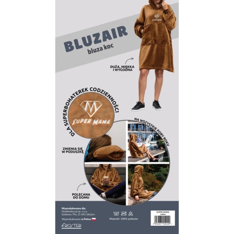 Bluzair SUPER MAMA - Bluza koc - Toffee - prezent dla mamy - dzień matki