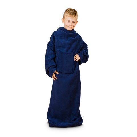 Kocyko - szlafrok Junior Granatowy koc z rękawami Kocyko - szlafrok Junior Granatowy koc z rękawami