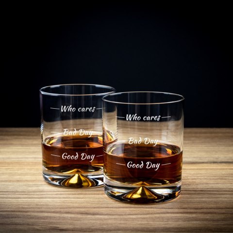 Etui na whisky ze szklankami Who cares męża niego