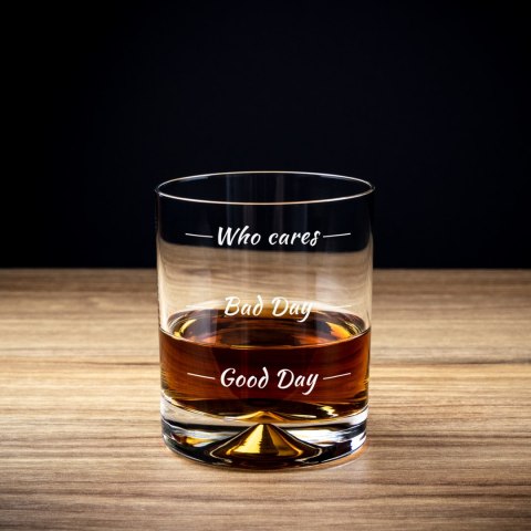Etui na whisky ze szklankami Who cares męża niego