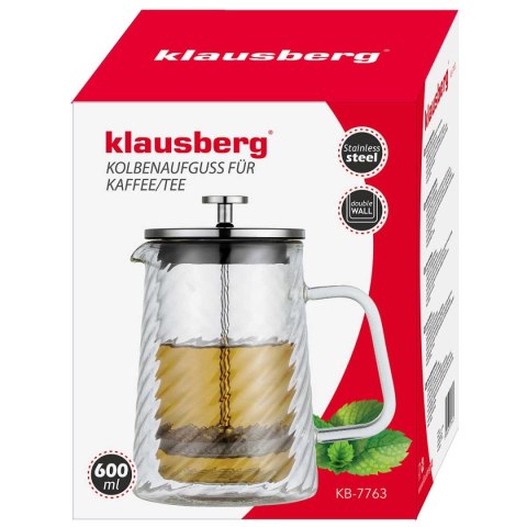 ZAPARZACZ TŁOKOWY DO KAWY/HERBATY TERMICZNY 600ml KLAUSBERG KB-7763 ZAPARZACZ TŁOKOWY DO KAWY/HERBATY TERMICZNY 600ml KLAUSBERG KB-7763