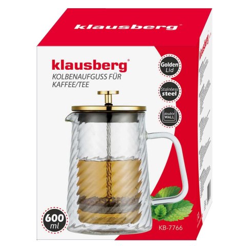 ZAPARZACZ TŁOKOWY DO KAWY/HERBATY TERMICZNY 600ml KLAUSBERG KB-7766 ZAPARZACZ TŁOKOWY DO KAWY/HERBATY TERMICZNY 600ml KLAUSBERG KB-7766