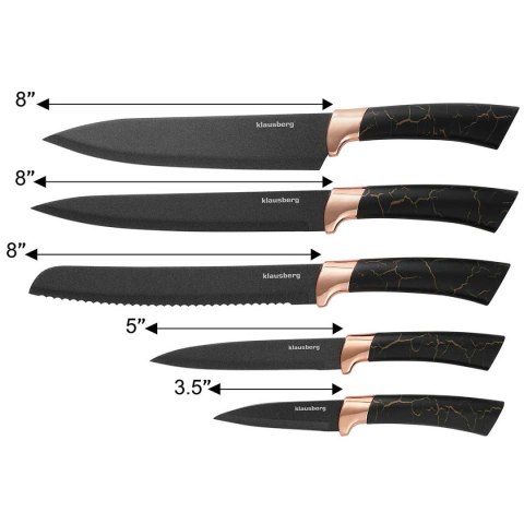 ZESTAW 5 NOŻY KUCHENNYCH W STOJAKU KLAUSBERG KB-7799 ZESTAW 5 NOŻY KUCHENNYCH W STOJAKU KLAUSBERG KB-7799