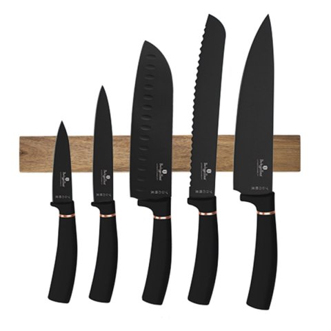 ZESTAW 5 NOŻY KUCHENNYCH Z LISTWĄ BERLINGER HAUS BH-2884 BLACK ROSE ZESTAW 5 NOŻY KUCHENNYCH Z LISTWĄ BERLINGER HAUS BH-2884 BLACK ROSE