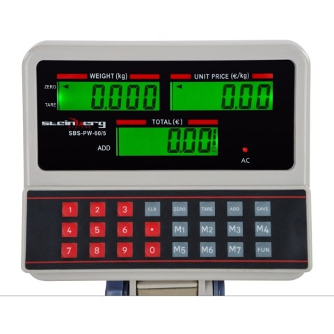 Waga sklepowa platformowa SBS-PW-60 LCD do 60kg Waga sklepowa platformowa SBS-PW-60 LCD do 60kg