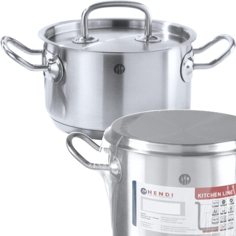 Garnek średni Kitchen Line z pokrywką 1,7 l śr. 160 x 95 h - Hendi 836101 Garnek średni Kitchen Line z pokrywką 1,7 l śr. 160 x 95 h - Hendi 836101