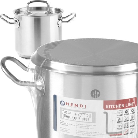 Garnek wysoki Kitchen Line z pokrywką 2,8 l śr. 160 x 140 h - Hendi 837108 Garnek wysoki Kitchen Line z pokrywką 2,8 l śr. 160 x 140 h - Hendi 837108