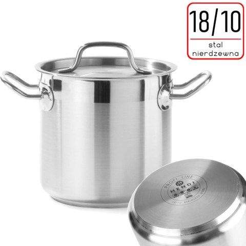 Garnek wysoki Profi Line z pokrywką dno Sandwich 10 l śr. 240 x 220 h - Hendi 832400 Garnek wysoki Profi Line z pokrywką dno Sandwich 10 l śr. 240 x 220 h - Hendi 832400