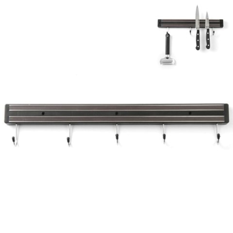 Listwa magnetyczna na noże z haczykami dł. 450 mm - Hendi 820308 Listwa magnetyczna na noże z haczykami dł. 450 mm - Hendi 820308