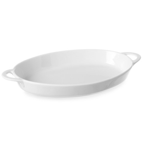 Półmisek do zapiekania owalny z uchwytami 270x180x40mm biała porcelana - Hendi 784020 Półmisek do zapiekania owalny z uchwytami 270x180x40mm biała porcelana - Hendi 784020