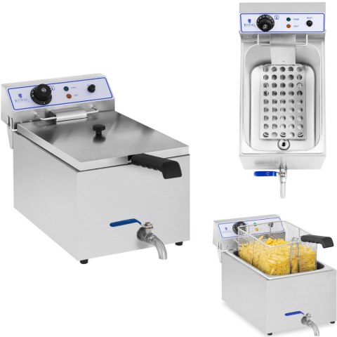 Profesjonalna frytownica do frytek ryb z kranem 3000W 17L Royal Catering RCEF 15E Profesjonalna frytownica do frytek ryb z kranem 3000W 17L Royal Catering RCEF 15E