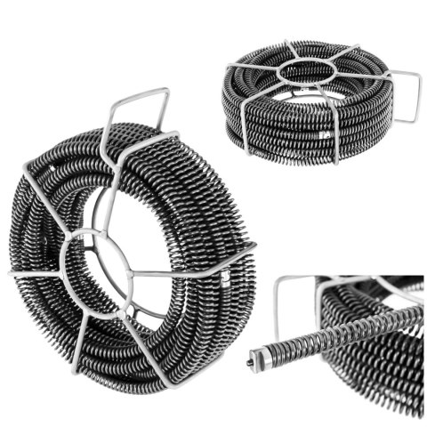 Spirala przepychacz sprężyna do rur hydrauliczna 6 x 2.45 m śr. 16 mm ZESTAW Spirala przepychacz sprężyna do rur hydrauliczna 6 x 2.45 m śr. 16 mm ZESTAW