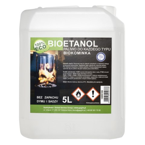 Bioalkohol bioetanol BIO paliwo do biokominka 5L Bioalkohol bioetanol BIO paliwo do biokominka 5L