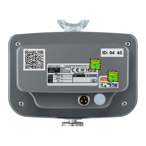 Waga hakowa wisząca magazynowa zalegalizowana bluetooth CEKO+ TEM 500kg / 200g Waga hakowa wisząca magazynowa zalegalizowana bluetooth CEKO+ TEM 500kg / 200g