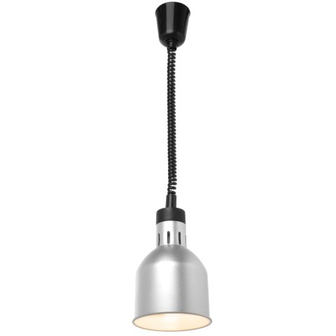 Lampa do podgrzewania potraw - wisząca cylindryczna stożkowa srebrna 250W Lampa do podgrzewania potraw - wisząca cylindryczna stożkowa srebrna 250W