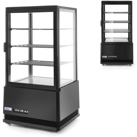 Witryna chłodnicza cukiernicza 3 półki 68L LED - czarna Witryna chłodnicza cukiernicza 3 półki 68L LED - czarna