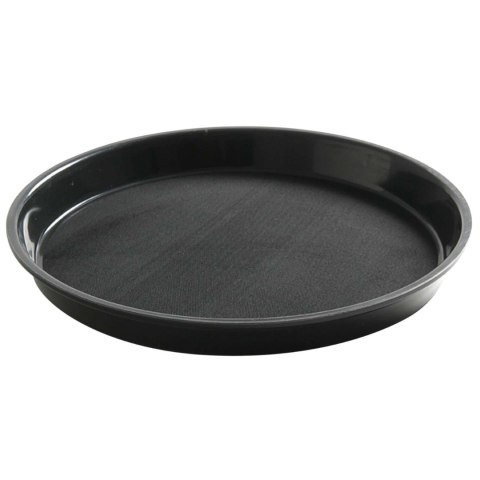 Taca kelnerska antypoślizgowa odporna okrągła z rantem śr. 32cm - czarna Taca kelnerska antypoślizgowa odporna okrągła z rantem śr. 32cm - czarna