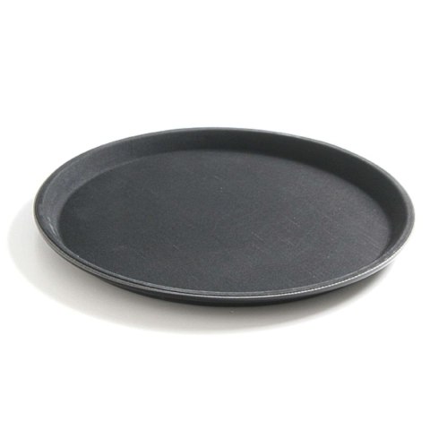 Taca kelnerska antypoślizgowa okrągła śr. 28cm - czarna Taca kelnerska antypoślizgowa okrągła śr. 28cm - czarna