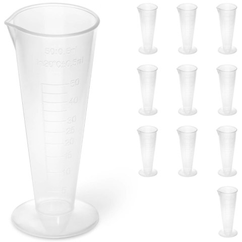 Zlewka laboratoryjna plastikowa z podziałką 50 ml - 10 szt. Zlewka laboratoryjna plastikowa z podziałką 50 ml - 10 szt.