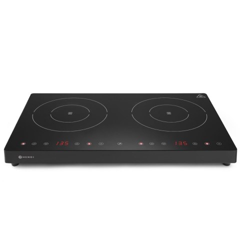 Kuchenka indukcyjna nastawna z panelem dotykowym 2 pola grzewcze Black Line śr. 22 cm 3500 W - Hendi 239414 Kuchenka indukcyjna nastawna z panelem dotykowym 2 pola grzewcze Black Line śr. 22 cm 3500 W - Hendi 239414