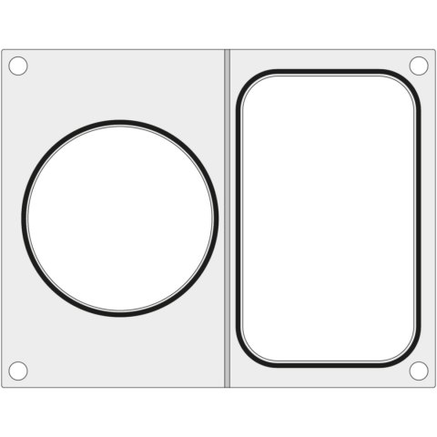 Matryca forma do zgrzewarek BOKAMA na tackę bez podziału 137x96 mm + pojemnik śr. 115 mm - Hendi 805947 Matryca forma do zgrzewarek BOKAMA na tackę bez podziału 137x96 mm + pojemnik śr. 115 mm - Hendi 805947