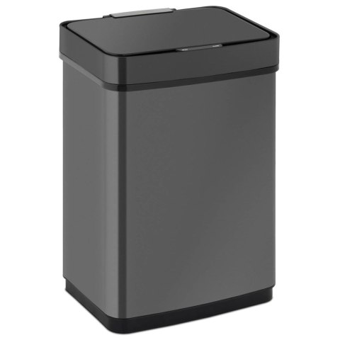 Kosz na śmieci automatyczny bezdotykowy prostokątny z czujnikiem ruchu 30 cm 50 l CZARNY Kosz na śmieci automatyczny bezdotykowy prostokątny z czujnikiem ruchu 30 cm 50 l CZARNY