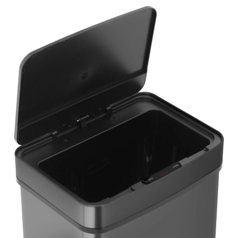 Kosz na śmieci automatyczny bezdotykowy prostokątny z czujnikiem ruchu 30 cm 50 l CZARNY Kosz na śmieci automatyczny bezdotykowy prostokątny z czujnikiem ruchu 30 cm 50 l CZARNY