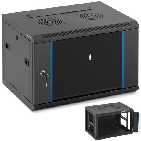 Szafa RACK serwerowa instalacyjna wisząca 19'' 6U IP20 do 60 kg 54x40x35 cm CZARNA Szafa RACK serwerowa instalacyjna wisząca 19'' 6U IP20 do 60 kg 54x40x35 cm CZARNA