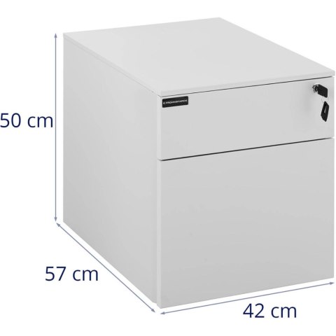 Kontenerek szafka metalowa pod biurko 2 szuflady na klucz 42 x 57 x 50 cm Kontenerek szafka metalowa pod biurko 2 szuflady na klucz 42 x 57 x 50 cm
