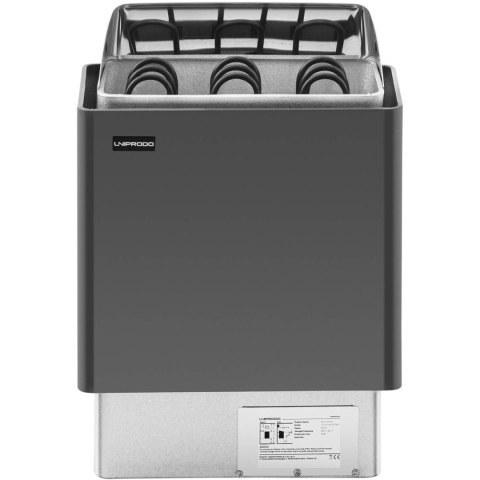 Piec do sauny elektryczny 3-6 m3 do 110C 400 V 4.5 kW czarno-srebrny Piec do sauny elektryczny 3-6 m3 do 110C 400 V 4.5 kW czarno-srebrny