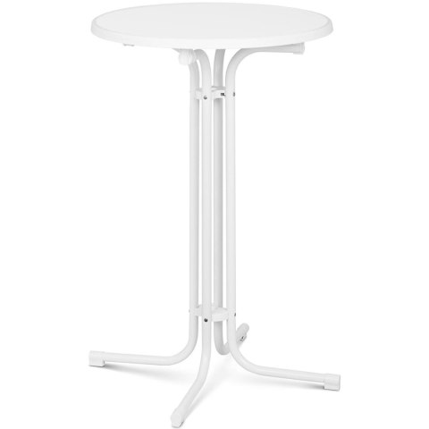 Stół stolik barowy okrągły wysoki składany śr. 70 cm wys. 110 cm biały Stół stolik barowy okrągły wysoki składany śr. 70 cm wys. 110 cm biały