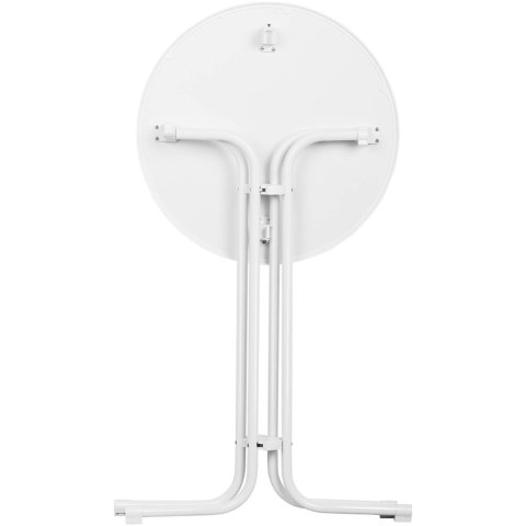 Stół stolik barowy okrągły wysoki składany śr. 70 cm wys. 110 cm biały Stół stolik barowy okrągły wysoki składany śr. 70 cm wys. 110 cm biały