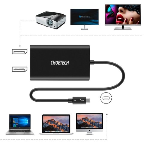 Adapter rozdzielacz USB Typ C Thunderbolt 3 czarny Adapter rozdzielacz USB Typ C Thunderbolt 3 czarny